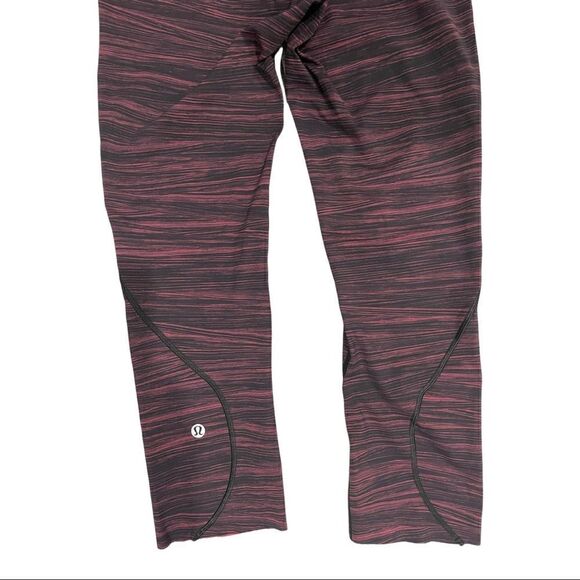 lululemon Run The Day Crop Low Tide Blush Berry Black Nulux Sz 6 - Picture 5 of 11